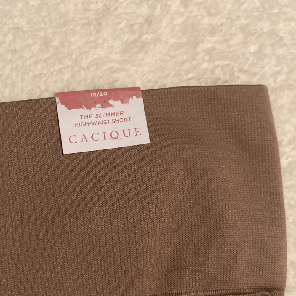 NWT Cacique Lane Bryant Taupe Slimmer High Waste Shorts Body Shaper Size 18/20 - Picture 3 of 7